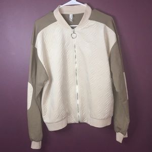 Cream Jacket With Green Sleeves